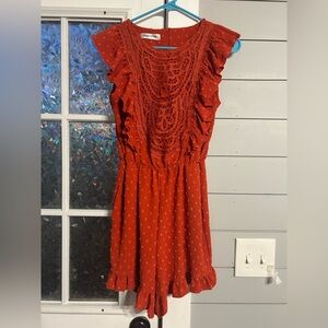 Rust Colored Sleeveless Romper